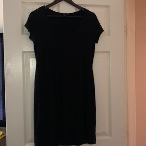 Plain black fitted dress